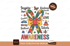 Colorful puzzle ribbon awareness autism butterfly Product Image 1