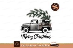 Vintage truck carrying christmas tree and gifts ornaments Product Image 1