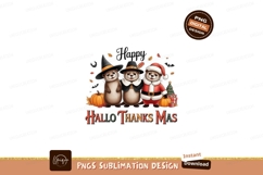 Cute otters celebrating holidays celebration halloween Product Image 1