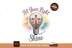 Lightbulb cross flowers shine leaves rainbow Product Image 1