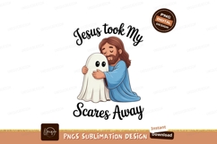Jesus hugging ghost blue white Product Image 1
