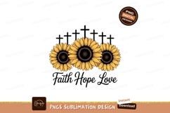 Sunflowers crosses faith hope love yellow black Product Image 1
