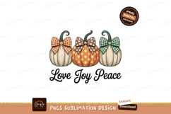 Three pumpkins with bows orange white Product Image 1