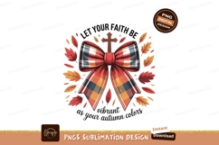 Plaid bow cross autumn leaves image Product Image 1