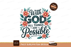 Floral God Possible Verse scripture faith Product Image 1