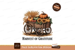 Autumn harvest wagon overflowing with pumpkins sunflowers wh Product Image 1