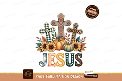 Autumn Crosses Pumpkins Sunflowers Jesus image Product Image 1