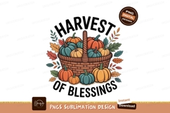 Autumn harvest basket full of pumpkins fall Product Image 1