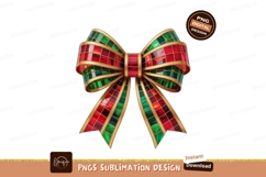 Festive stained glass bow ribbon green Product Image 1