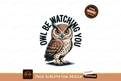 Brown owl watching with orange eyes image Product Image 1