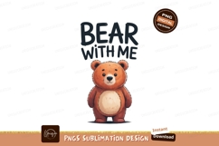 Adorable brown bear with text cute cartoon Product Image 1