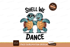 Happy turtles dancing together SUBLIMATION Product Image 1