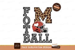 Football mom heart helmet leopard image Product Image 1