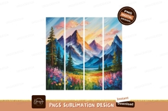Vibrant mountain meadow landscape painting mountains Product Image 1