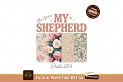 The Lord Is My Shepherd Floral Scripture psalm Product Image 1