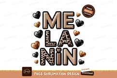 Melanin Hearts Text Design leopard stripes Product Image 1