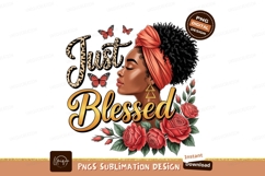 Black woman adorned with flowers and butterflies hair Product Image 1
