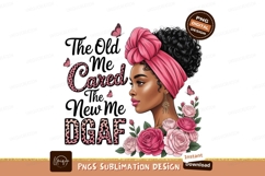 Black woman pink headwrap flowers butterflies image Product Image 1