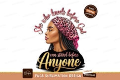 Woman with pink leopard headwrap and braids image Product Image 1