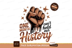 Raised fist with stars and history text month Product Image 1