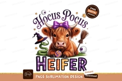 Highland cow Halloween festive witch snake Product Image 1