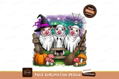 Halloween horses wearing witch hats witches pumpkins Three p Product Image 1