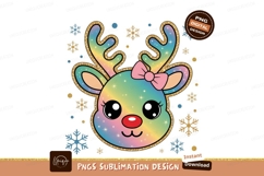 Rainbow reindeer with snowflakes and glitter image Product Image 1
