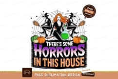 Witches flying with potion and pumpkins Halloween Product Image 1
