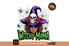 Witchy Mama Skull Purple Hat Spiders image Product Image 1