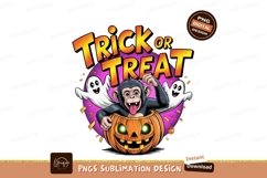 Monkey ghost pumpkin halloween trick Product Image 1