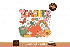 Groovy Teacher Autumn Vibes fall apple Product Image 1