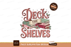 Deck the Shelves with Books and Holly SUBLIMATION holiday Product Image 1