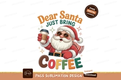 Santa holding coffee cup with text christmas drink Product Image 1