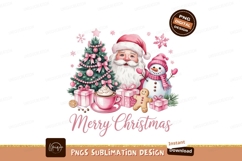 Festive Christmas Scene With Santa Snowman And Tree Product Image 1