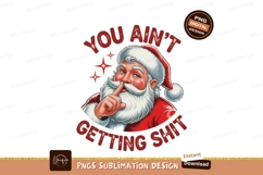 Santa Claus shushing with stars and text christmas Product Image 1