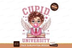 Cherubic boy with wings blowing bubblegum cupid book Product Image 1