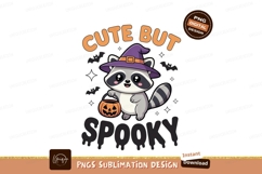 Cute raccoon witch holding pumpkin halloween Product Image 1
