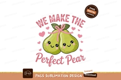 Cute pears with pink ribbon and hearts fruit Product Image 1