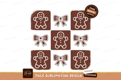 Gingerbread man bow pattern brown Product Image 1