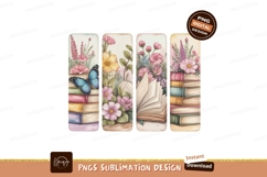 Butterfly flowers books floral art image Product Image 1