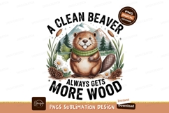 Cheerful beaver wearing scarf in mountain landscape Product Image 1