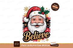 Jolly Santa Claus with Believe Text christmas holiday Product Image 1