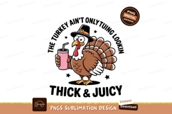 Thanksgiving turkey holding pink drink bird fowl Product Image 1