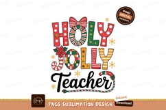 Holly Jolly Christmas Text Design holiday Product Image 1