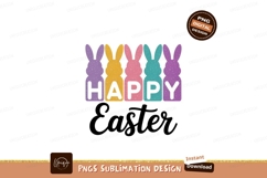 Happy Easter bunnies purple yellow Product Image 1