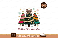 Festive Christmas Trees Adorned with Ornaments and Snowflake Product Image 1