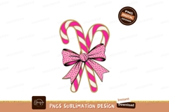 Pink Candy Canes With Bow white gold Product Image 1