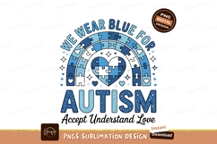 We Wear Blue For Autism Awareness heart puzzle Product Image 1