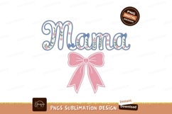 Mama text with flowers and bow lettering floral Product Image 1