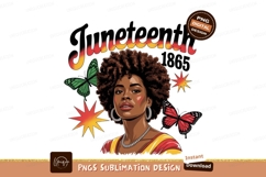 Black woman celebrating Juneteenth with butterflies Product Image 1